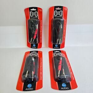 4 Hosa STP-201 Insert Cable 1/4 in TRS to dual 1/4in TS Mixing Console Connector
